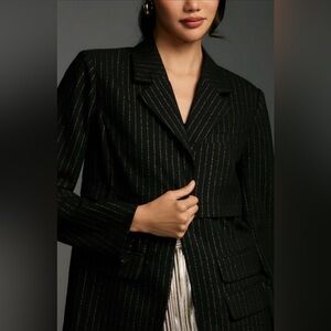 Anthropologie Maeve Tiered Sparkle Longline Blazer. XXS